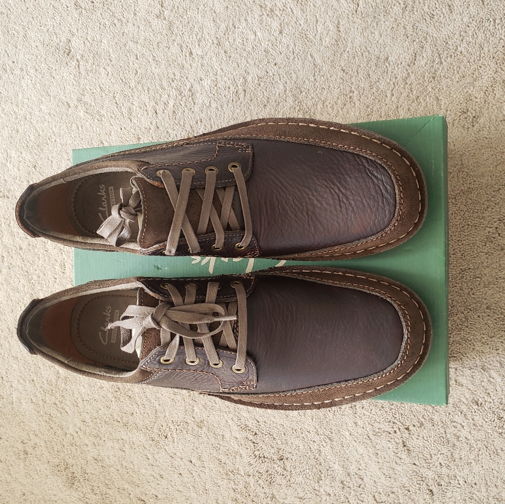 New In Box Clarks Seeley Pace Brown leather lace up Oxford Size 12